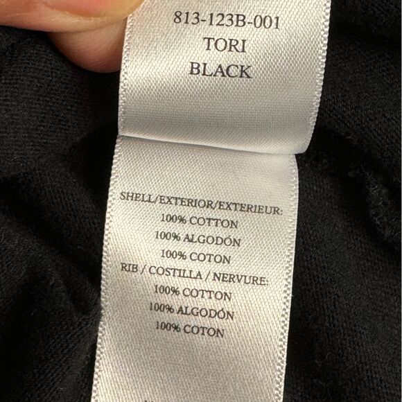 Rails Tori Black Ruched Tie Midi Cotton Dress Short Sleeve M - Picture 11 of 11